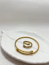 Premium Twisted Gold Bangle + Ring